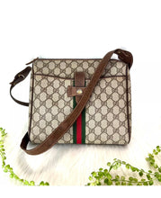 Load image into Gallery viewer, *Rare* Vintage GUCCI GG Shoulder Bag Sherry Line PVC Leather Purse
