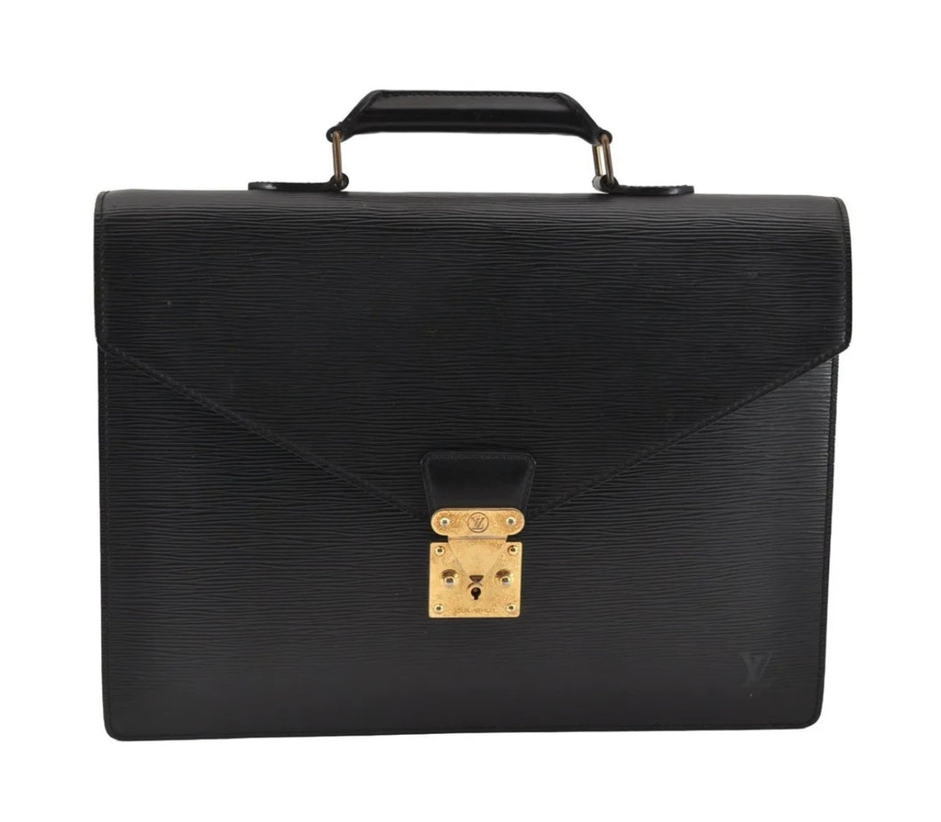 #52  Louis Vuitton Epi Serviette Conseiller Briefcase Black